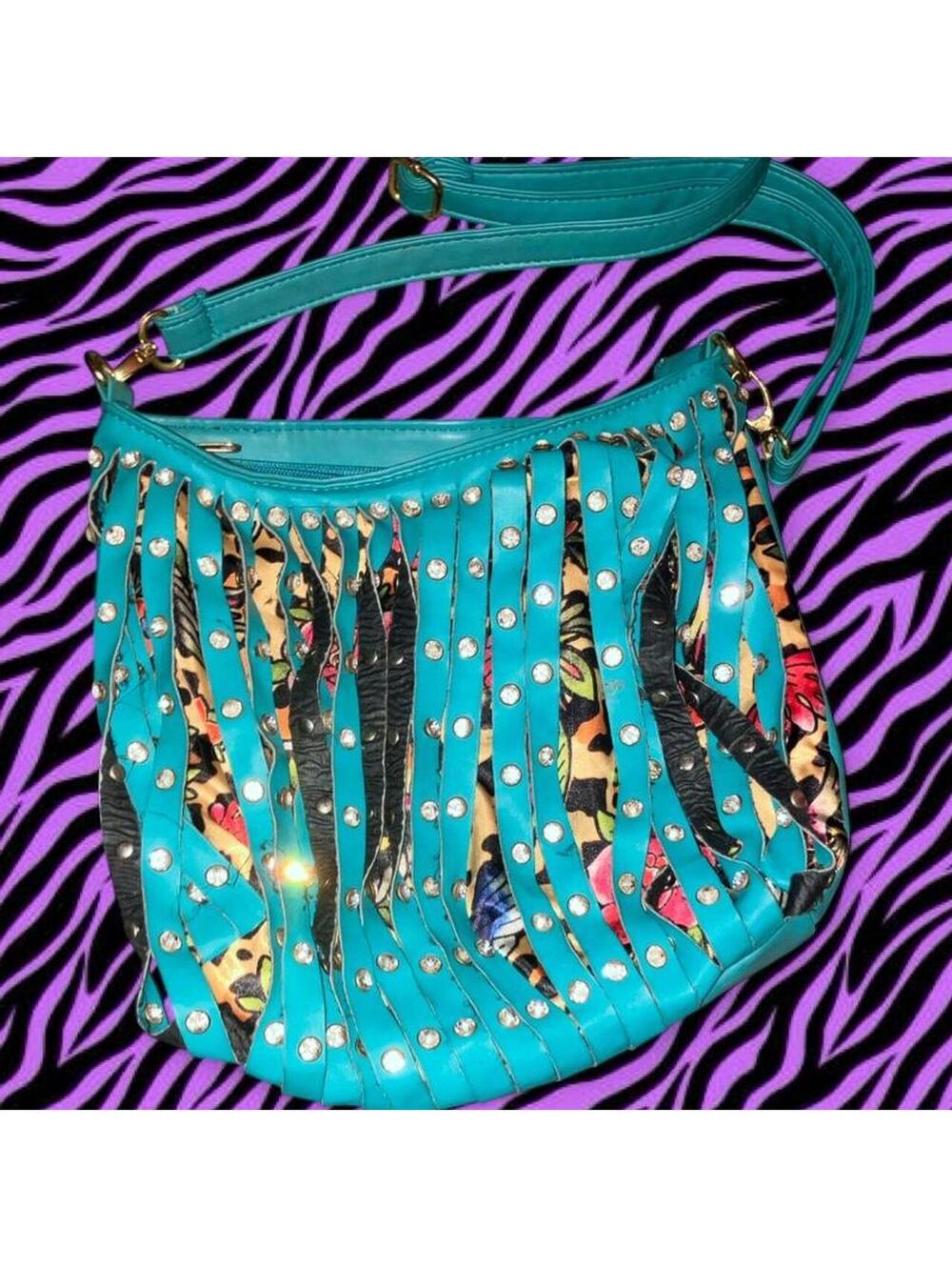 NWOT Iron Fist Gorgeous Blue leather crossbody handbag